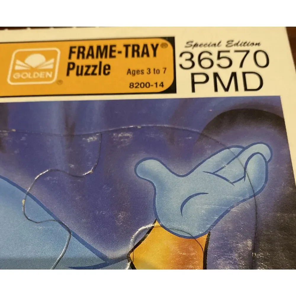 Disney Aladdin Genie Abu Golden Frame Tray VTG Puzzle‎ 8 X 11 Golden Books